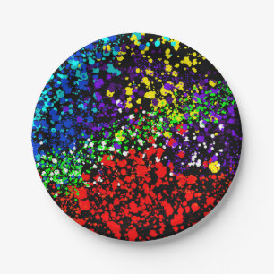 Colour Explosion Paint Dots Colourful Modern Cool Paper Plate