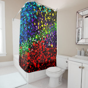 Colour Explosion Paint Dots Colourful Modern Cool Shower Curtain