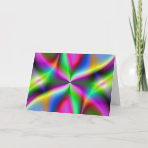 Colour Explosion Rainbow Fractal Art Gifts Card