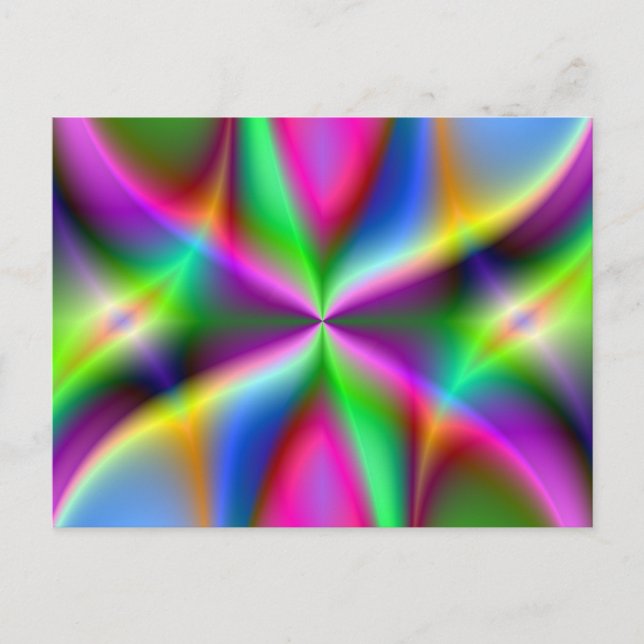 Colour Explosion Rainbow Fractal Art Gifts Postcard (Front)