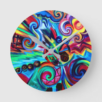 Colour Explosion Round Clock