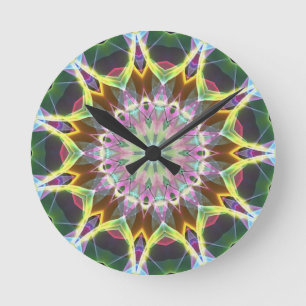 Colour Explosion Round Clock