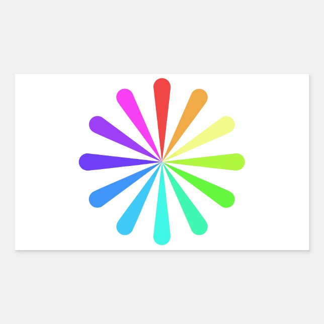 Colour Fan Wheel Rectangular Sticker (Front)