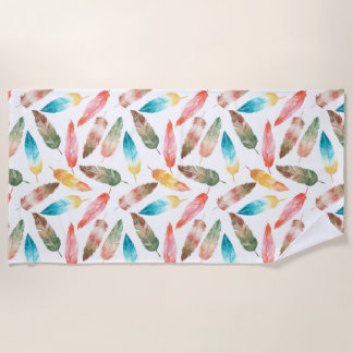 Colour Feathers Beach Towel