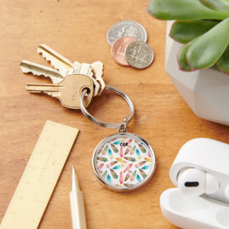 Colour Feathers Key Ring