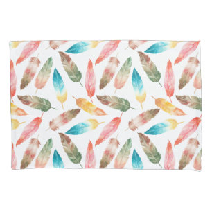 Colour Feathers Pillowcase