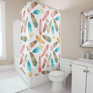 Colour Feathers Shower Curtain