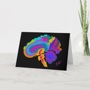 Colour-filled brain art card