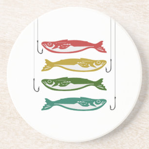 Colour Fish with Fish Hooks Coaster