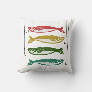 Colour Fish with Fish Hooks Cushion