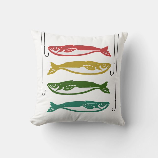 Colour Fish with Fish Hooks Cushion (Front)