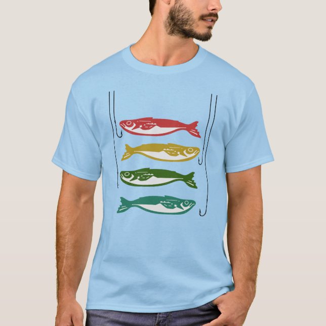 Colour Fish with Fish Hooks T-Shirt (Front)