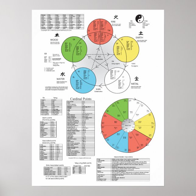 Colour Five Element Acupuncture Poster (Front)