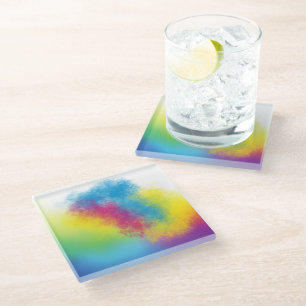 colour flash glass coaster