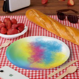 colour flash paper plate