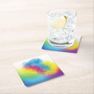 colour flash square paper coaster