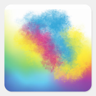 colour flash square sticker