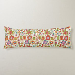 Colour Floral and Owl Body Cushion