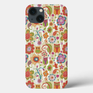 Colour Floral and Owl iPhone 13 Case