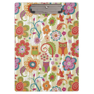 Colour Floral and Owl Clipboard