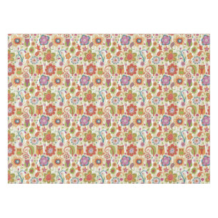 Colour Floral and Owl Tablecloth