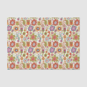 Colour Floral and Owl Tissue Paper