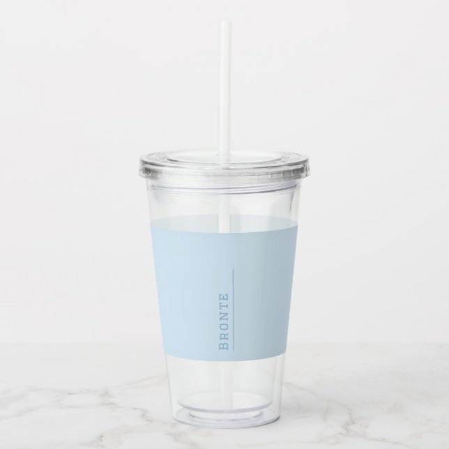 Colour Flow monogram Ice Blue Acrylic Tumbler (Front)