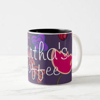 Colour flowers 80s eighties style line Two-Tone coffee mug