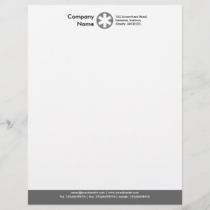 Colour Footer (Asterisk Logo) - Grey Letterhead Template