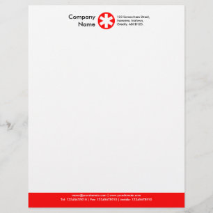 Colour Footer (Asterisk Logo) - Red Letterhead Design