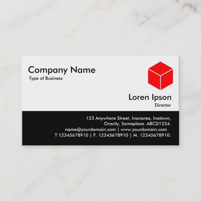 Colour Footer - Black Business Card (Front)