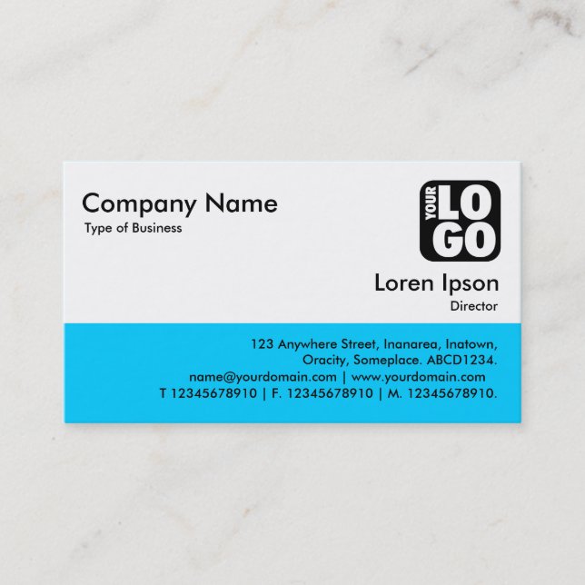 Colour Footer - Blue 00CCFF Business Card (Front)