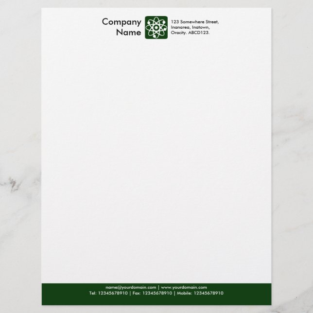 Colour Footer - Dark Green Letterhead (Front)