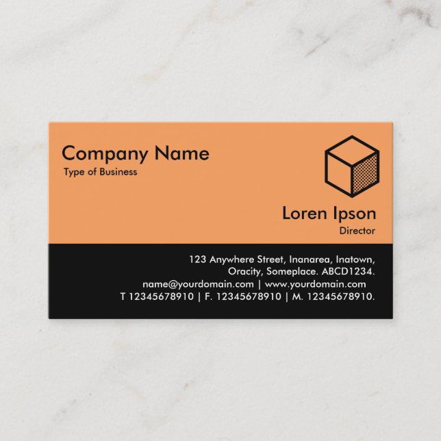 Colour Footer - Lt Orange and Black Business Card (Front)