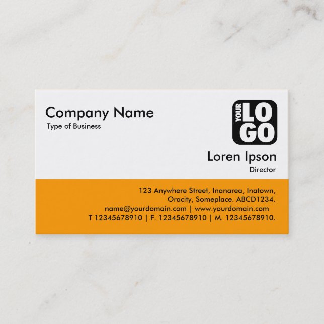 Colour Footer - Lt Orange Business Card (Front)