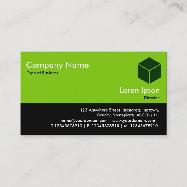 Colour Footer - Martian Green and Black Business Card (Front)