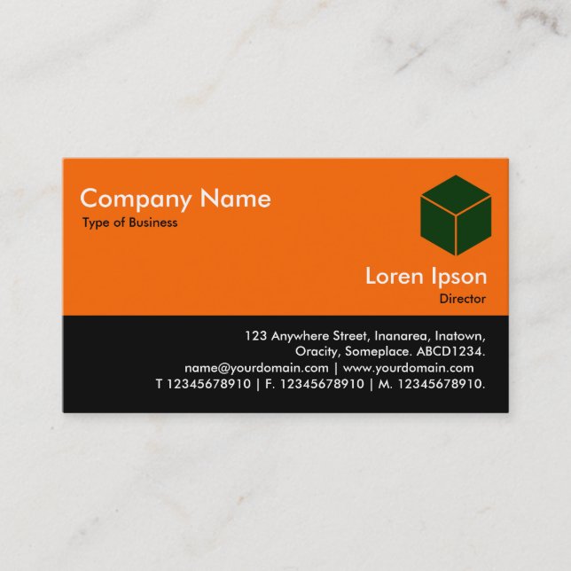 Colour Footer - Orange and Black Business Card (Front)
