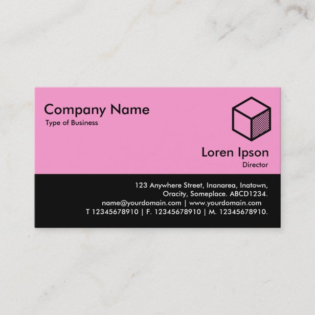 Colour Footer - Pink and Black Business Card (Front)