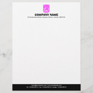 Colour Footer (Tiki) - Magenta and Black Letterhead Design