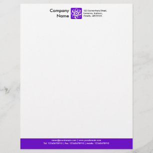 Colour Footer - Violet Letterhead Template