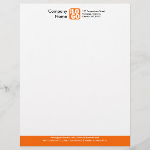 Colour Footer (Your Logo) - Orange Customised Letterhead