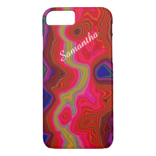 Colour Frenzy Striped iPhone 7 Case with Name