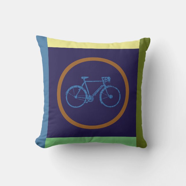 colour geometric bicycle pillow (Front)
