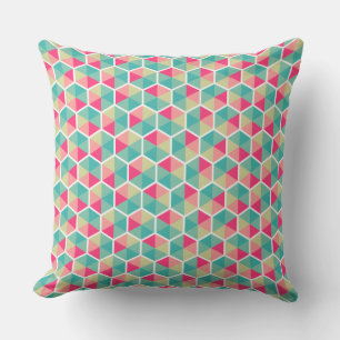 Colour Geometric Honeycomb Pattern 02 Cushion