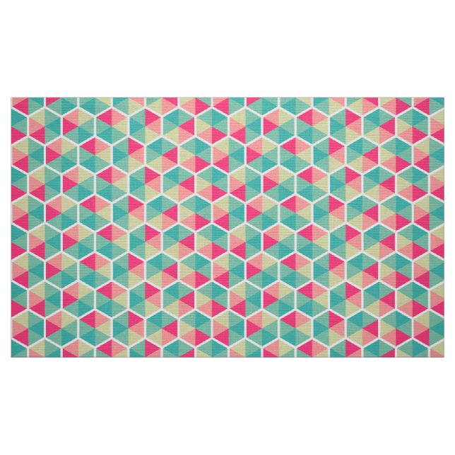 Colour Geometric Honeycomb Pattern 02 Fabric (Fat Quarter)