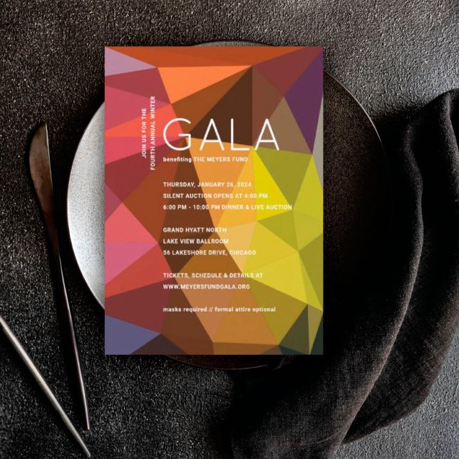 Colour Geometric Modern Gala Invitation (Creator Uploaded)