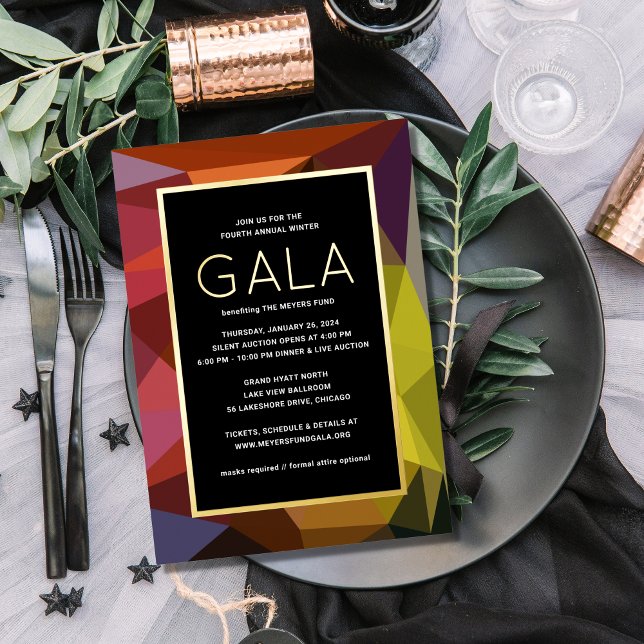 Colour Geometric Modern Gala Invitation (Creator Uploaded)