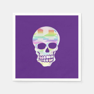 Colour Glitch Skull Napkin