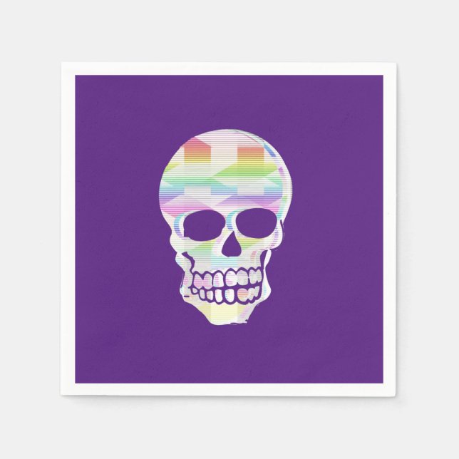 Colour Glitch Skull  Napkin (Front)