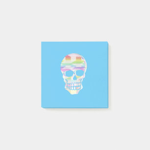 Colour Glitch Skull Post-It Notes